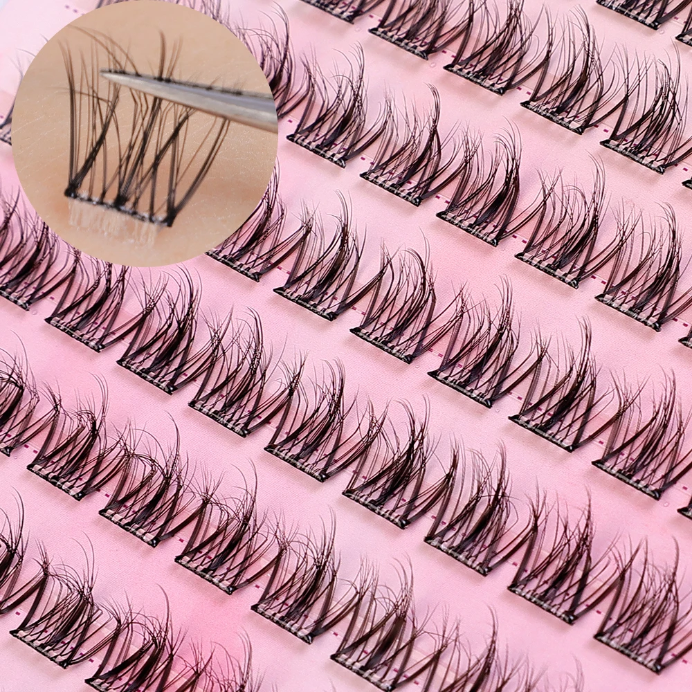 Pestañas postizas autoadhesivas 5D, extensiones de pestañas naturales, esponjosas, segmentadas, DIY, reutilizables, agrandar los ojos, herramienta de maquillaje, 10 filas