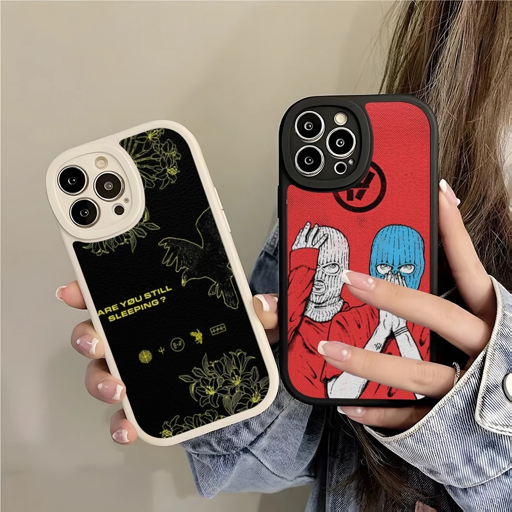 T-Twenty One Pilots Phone Case For Iphone 16 15 14 13 Pro Max 12 11 Mini X Xr Xs 7 8 Puls Lambskin Cover