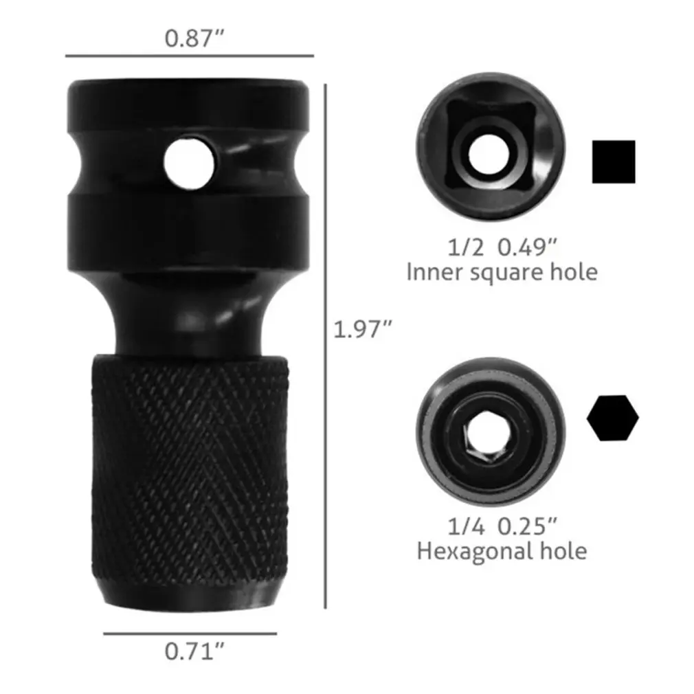 Electric Wrench Telescopic Adapter 1/2 To 1/4 With Quick Release And Security Lock Design Quick-release Mechanism
