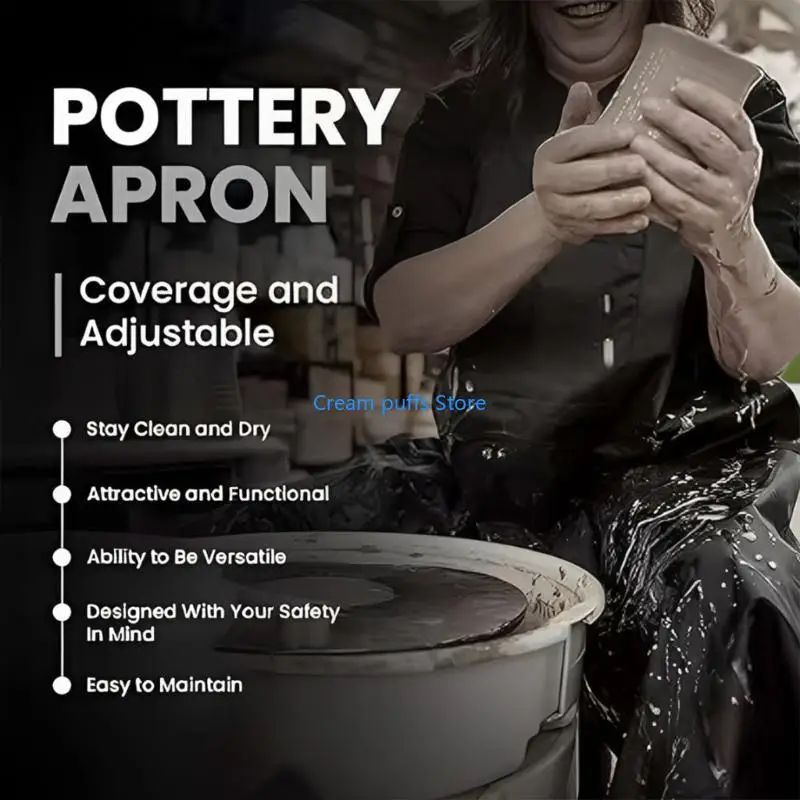 50LE Water odporny na ceramikę fartuch z kieszeniami pełne pokrycie garncarską nogę dla kobiet