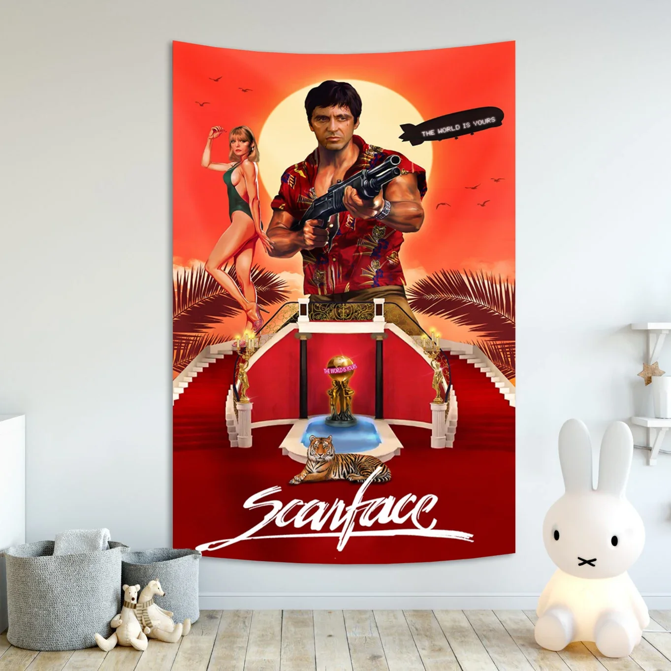 Movie Scarface Wall Tapestry The World Is Your Cuba Movie Living Room Bedroom Décor