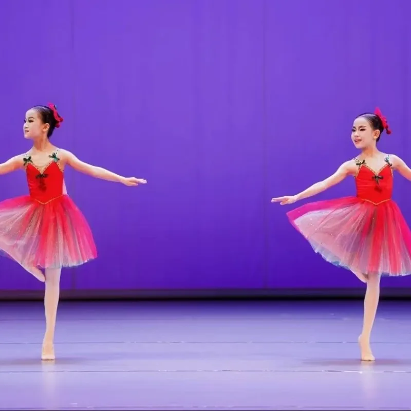 Tutu pour enfants, Costume duo à Variation cerise du comtesse, robe de Ballet pour filles