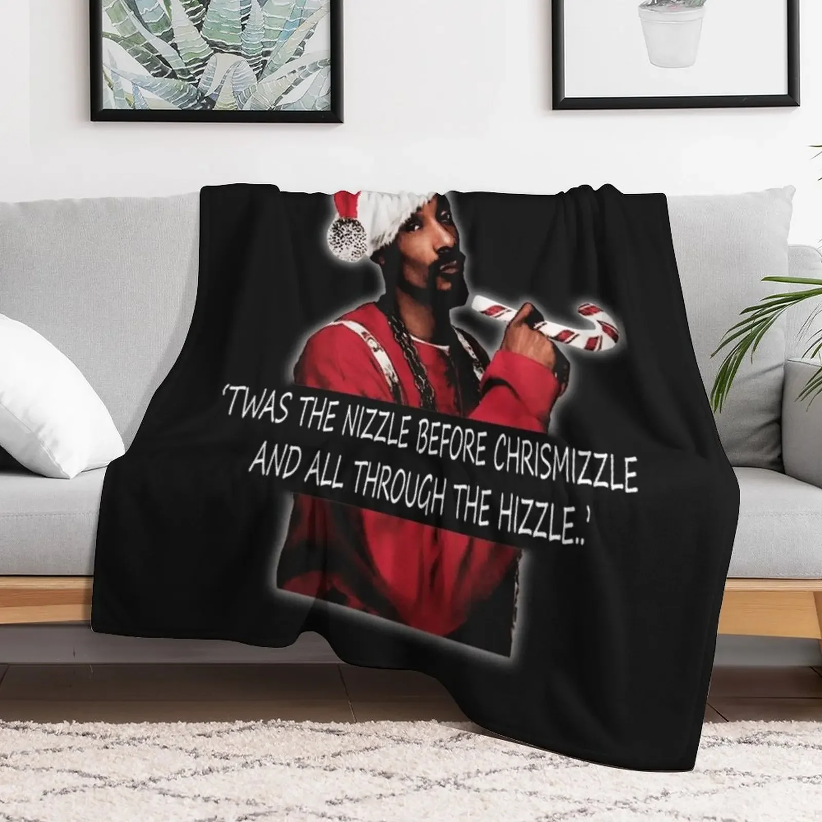 Twas the nizzle before chrismizzle and all through the hizzle.. Classic Throw Blanket Travel Size Cozy Blanket for Plane Train