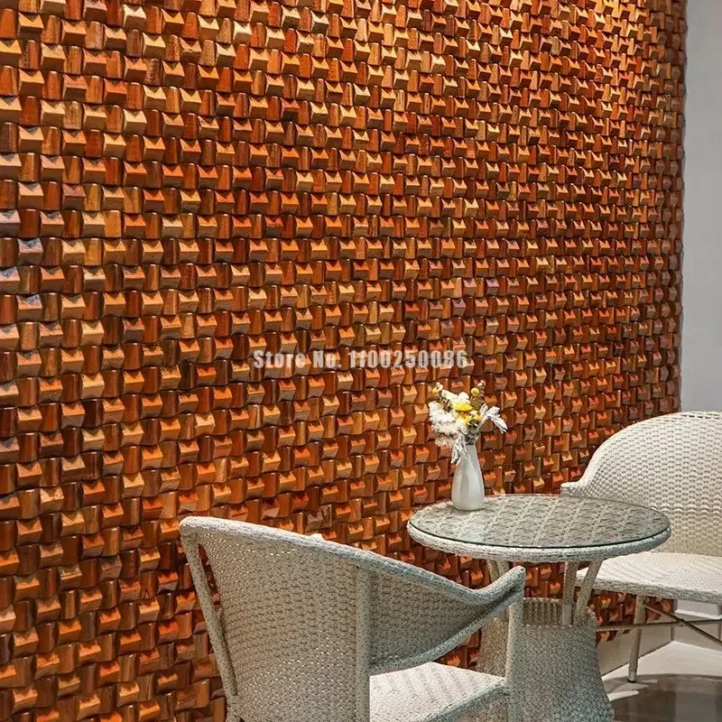 3D Wood Wall Covering Diffuser Mosaic Tile Acoustic Panel for HIFI Stereo Music Restaurant Art Store TV Video Room Wall Decor