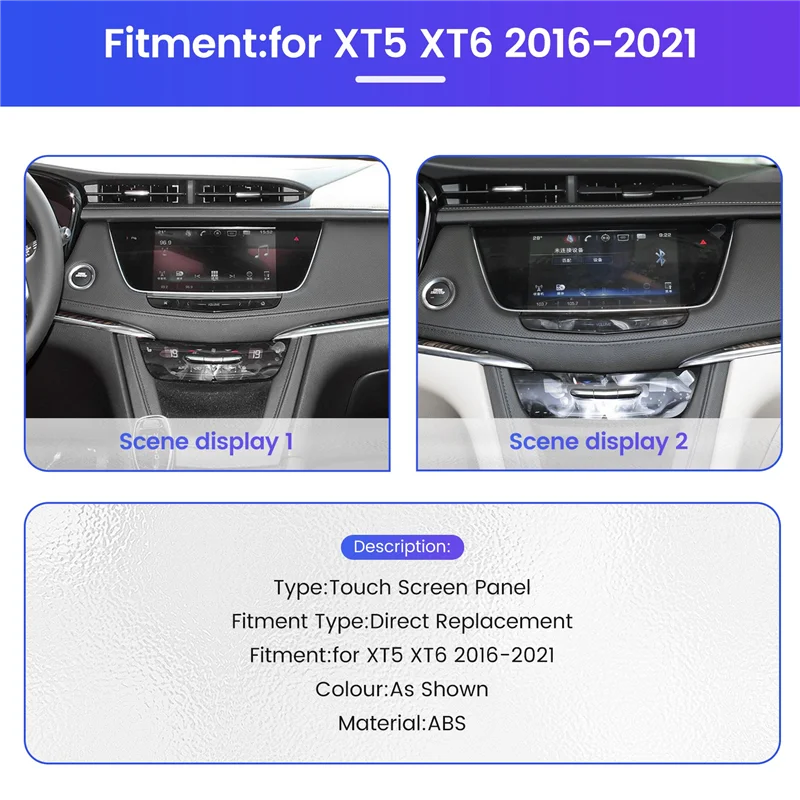 8 بوصة 60 دبابيس راديو السيارة مشغل ديفيدي لوحة شاشة لمس محول الأرقام عدسة لكاديلاك XT5 XT6 2016-2021-A74F #4