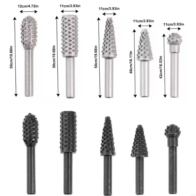 N58C 5pcs Rotary Burr Rasp Rasp Set The Workworking Twist Bit с 1/4