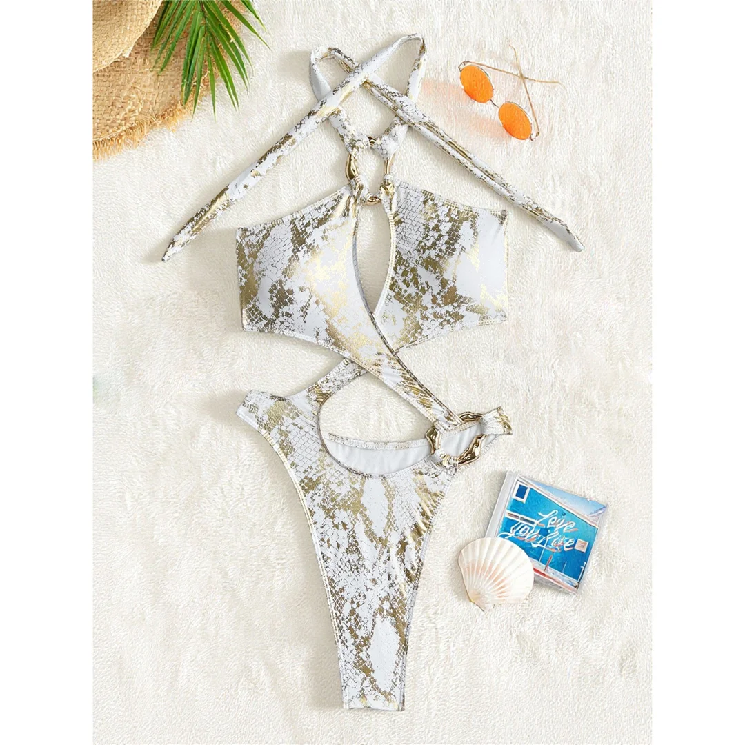 Sexy Badeanzug mit Bauchausschnitt, Leoparden- und Schlangenhautmuster, Damen-Badeanzug, einteiliger Badeanzug, Damen-Neckholder-Badeanzug mit hohem Beinausschnitt, Badebekleidung, Badeanzug V7972 – Detail 29