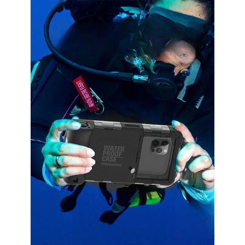 Waterproof mobile phone case for 16ProMax snorkeling mate50 free diving iPhone15Pro underwater high definition