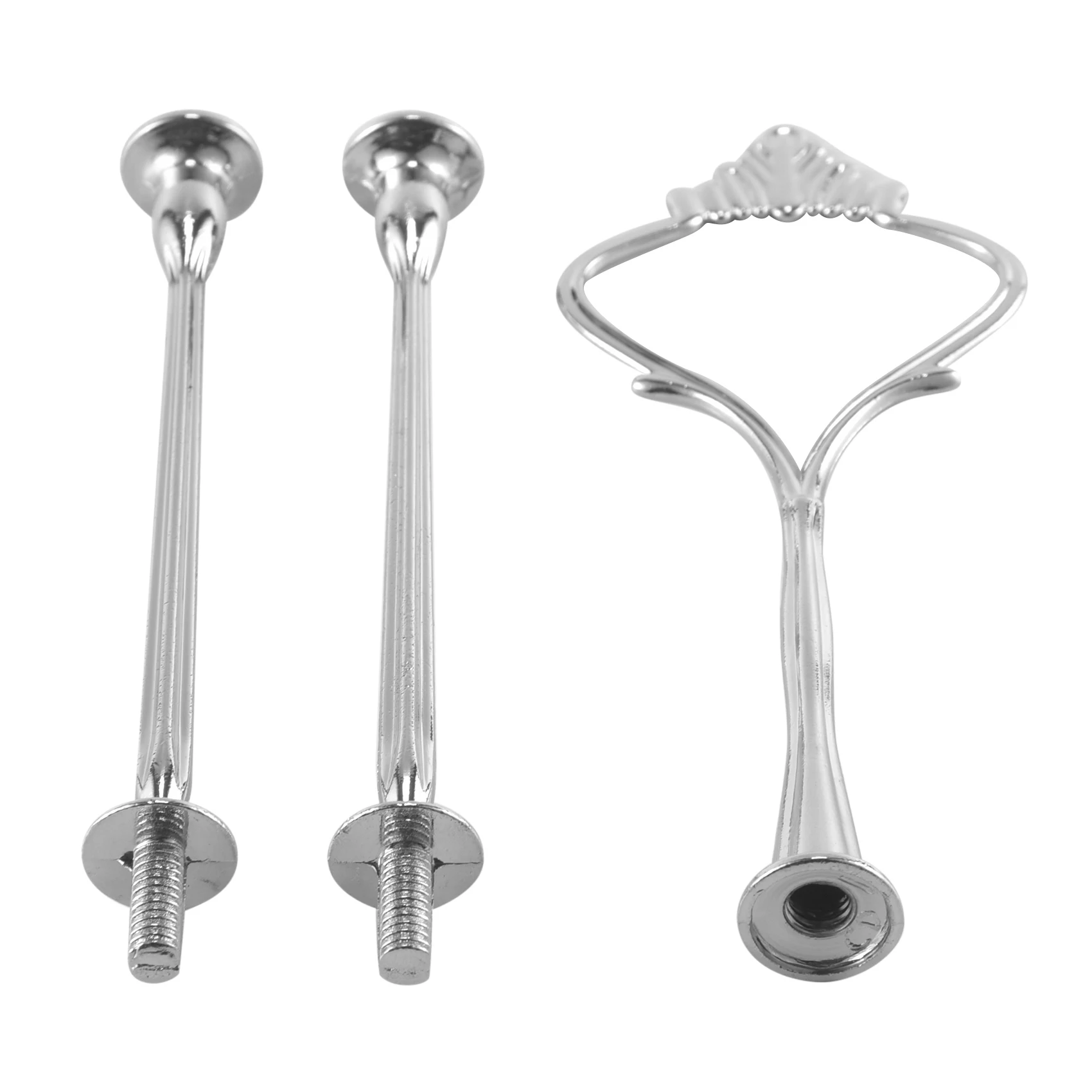 

【Today-Only!】8 Sets 3 Tier Crown Cake Plate Stand Fittings Hardware Holder Kitchen Gadgets for Wedding and Party - Silver&Golden