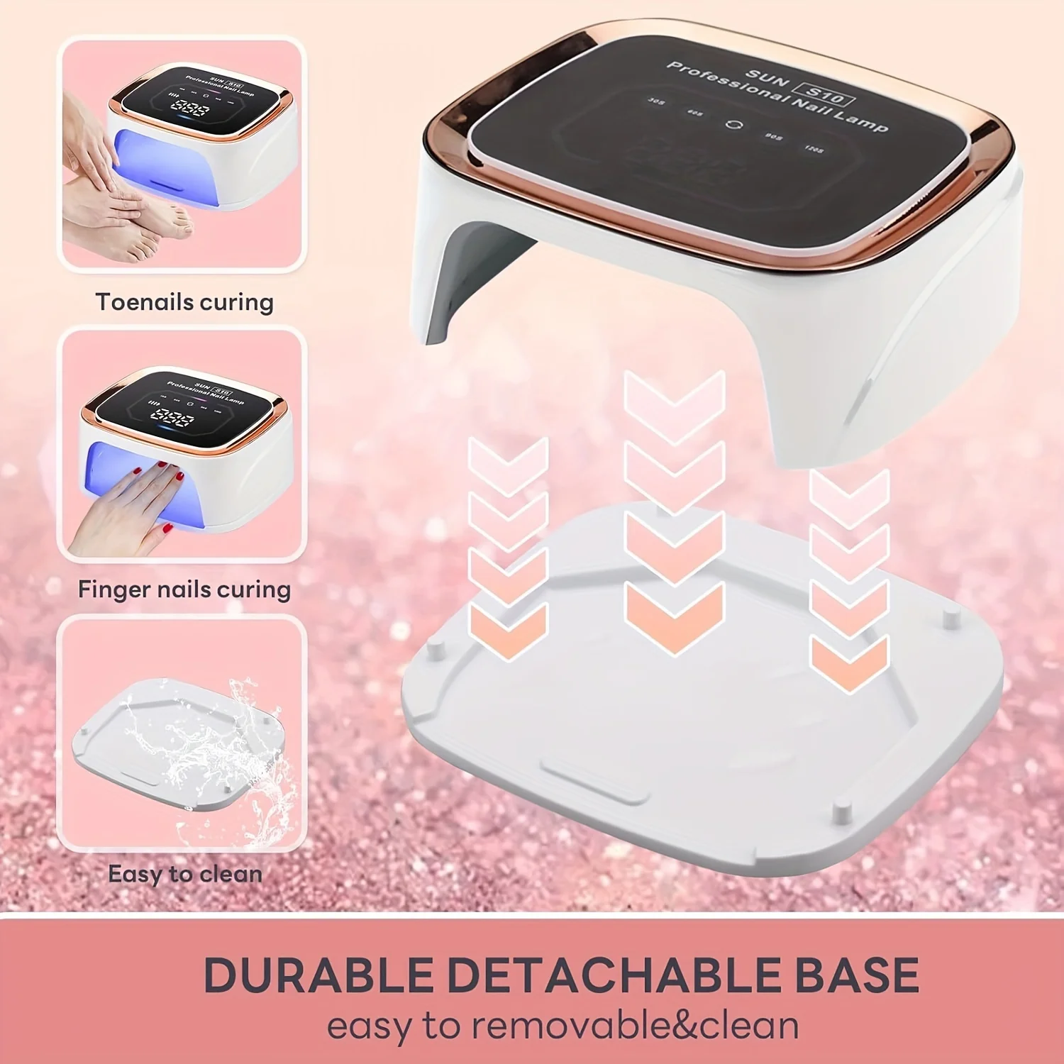 Lampa UV do paznokci z 36 diodami LED, 108W, akumulatorowa, bezprzewodowa, do manicure i utwardzania wszystkich lakierów żelowych w domu, salonie DIY.