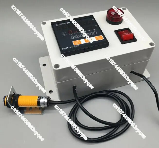 Conveyor Belt Electronic Digital Display Counter Industrial Equipment Infrared Sensor Alarm Transmitter Communication Computer