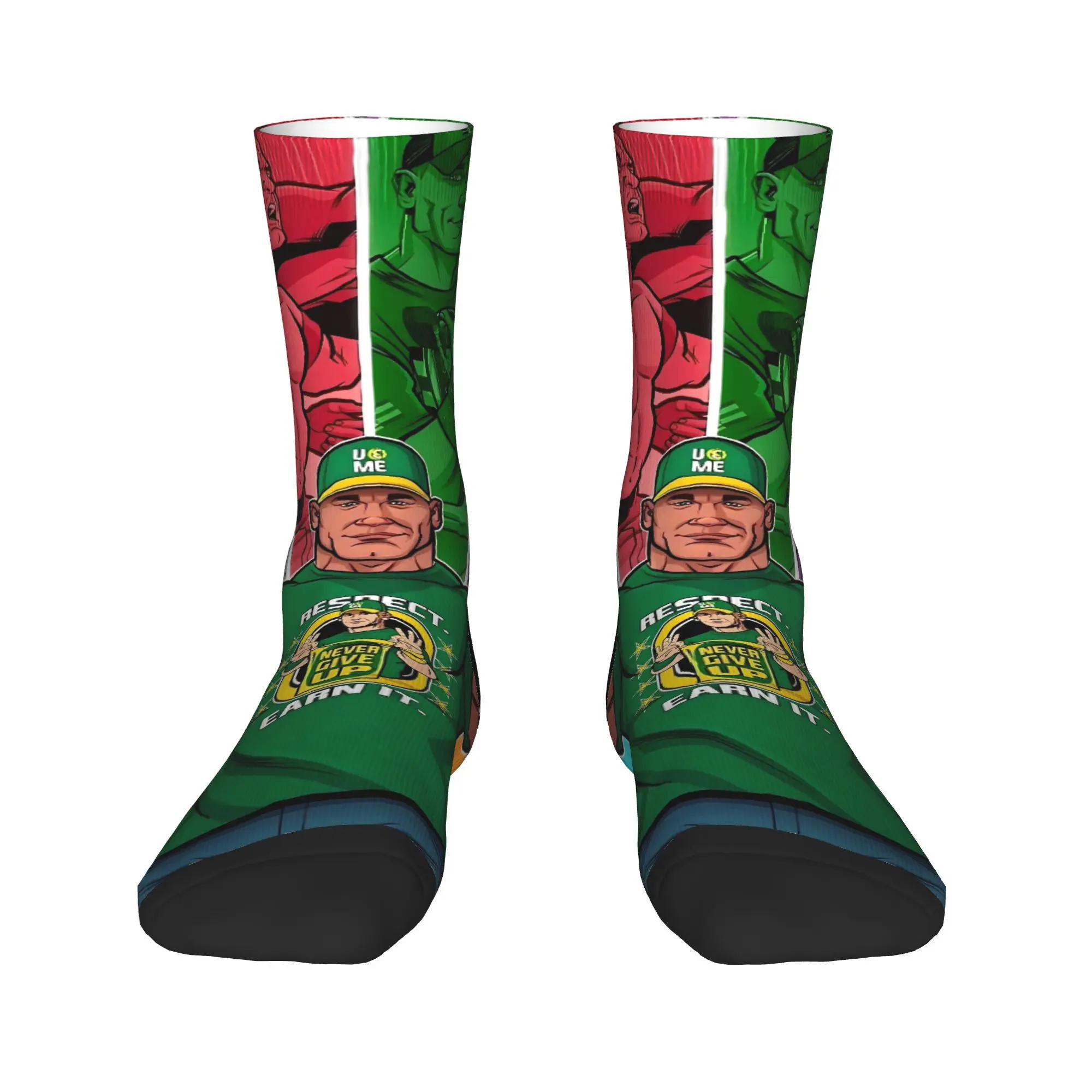 John Cena Calze da wrestling Calzini eleganti Calzini comodi da uomo unisex Calzini antiscivolo con grafica invernale per ciclismo Regalo