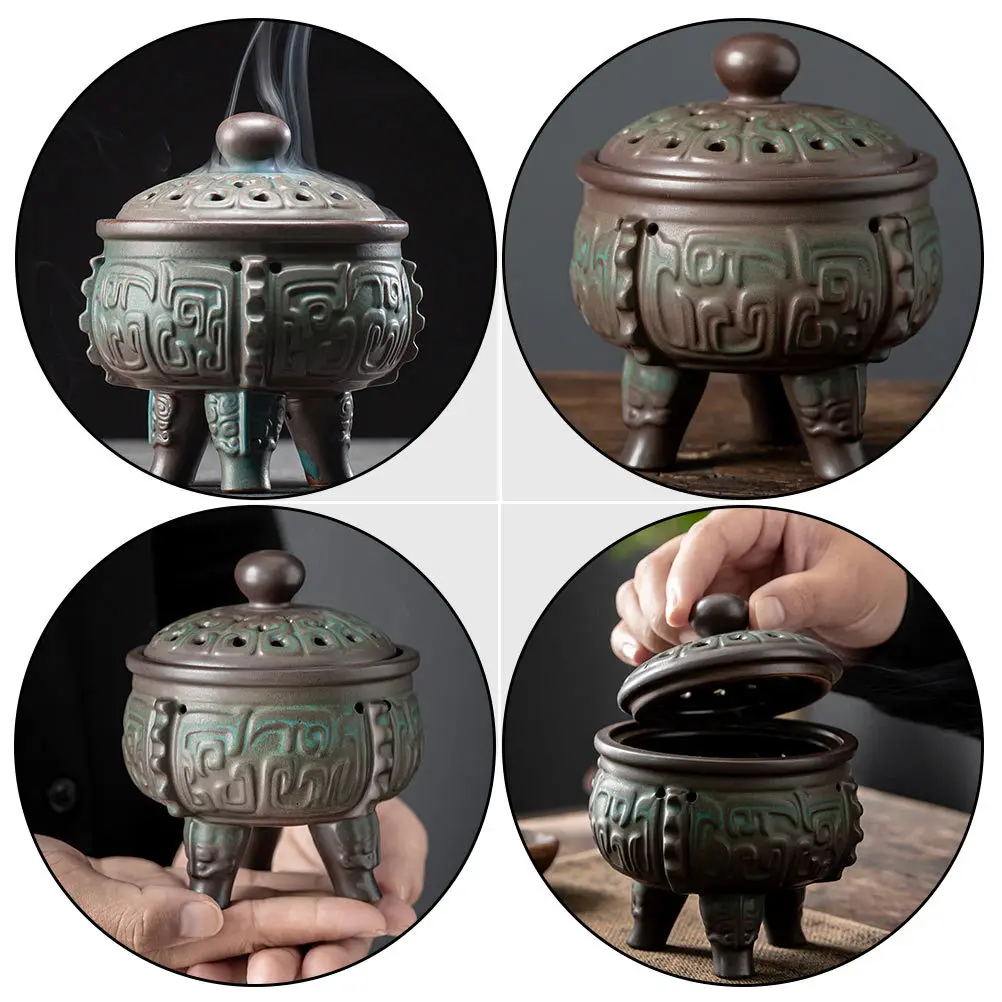 

1Pcs Ceramic Kiln Changing Incense Burner Aroma Stove Censer Decor for Study Bedroom Yoga Relaxation