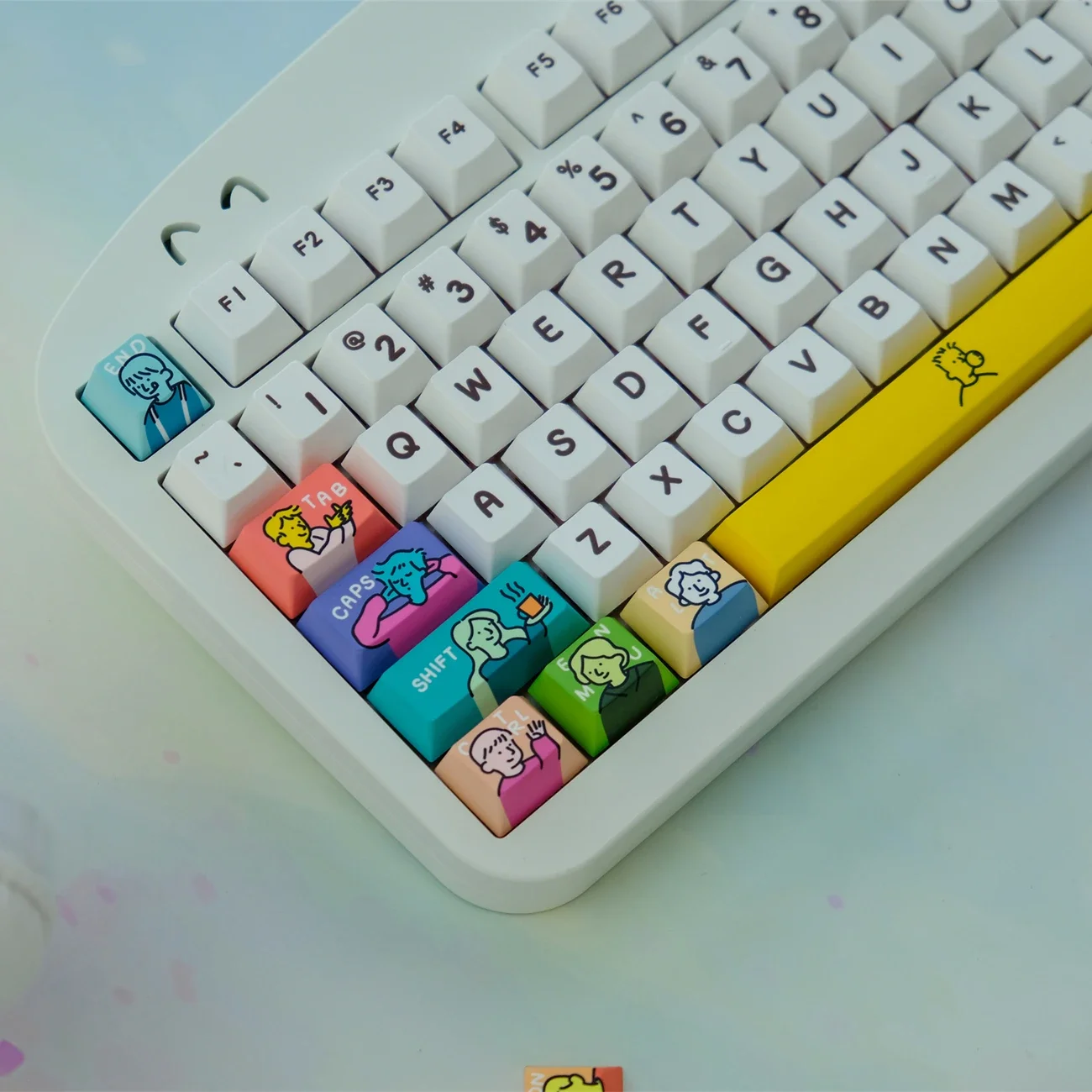 

KBCaps 129 Keys Cartoon hand drawing Keycaps PBT Dye Sublimation Cherry Profile Keycap For MX switch Gaming Mechanical Keyboard