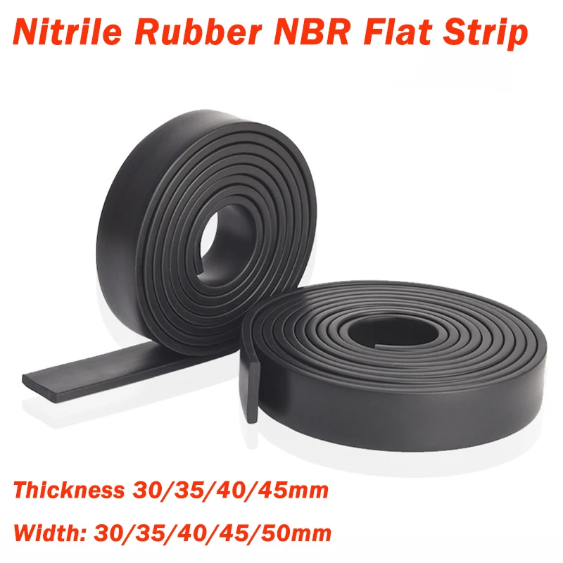 

1 Metre Nitrile Rubber NBR Flat Strip Anti-Collision Tape Thickness 30/35/40/45mm Marine Waterproof And Anti Slip Sealing Gasket