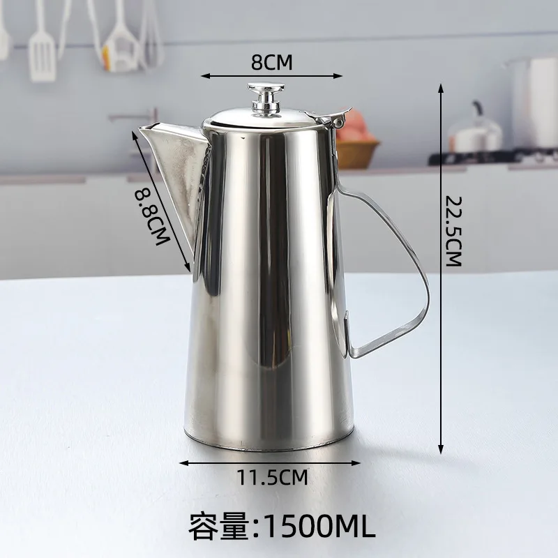 

1.5L Stainless Steel Water Pitcher Comfortable Grip No Drip Spout Home Kitchen Restaurant Kitchen Kettle Tea Pot Stovetop
