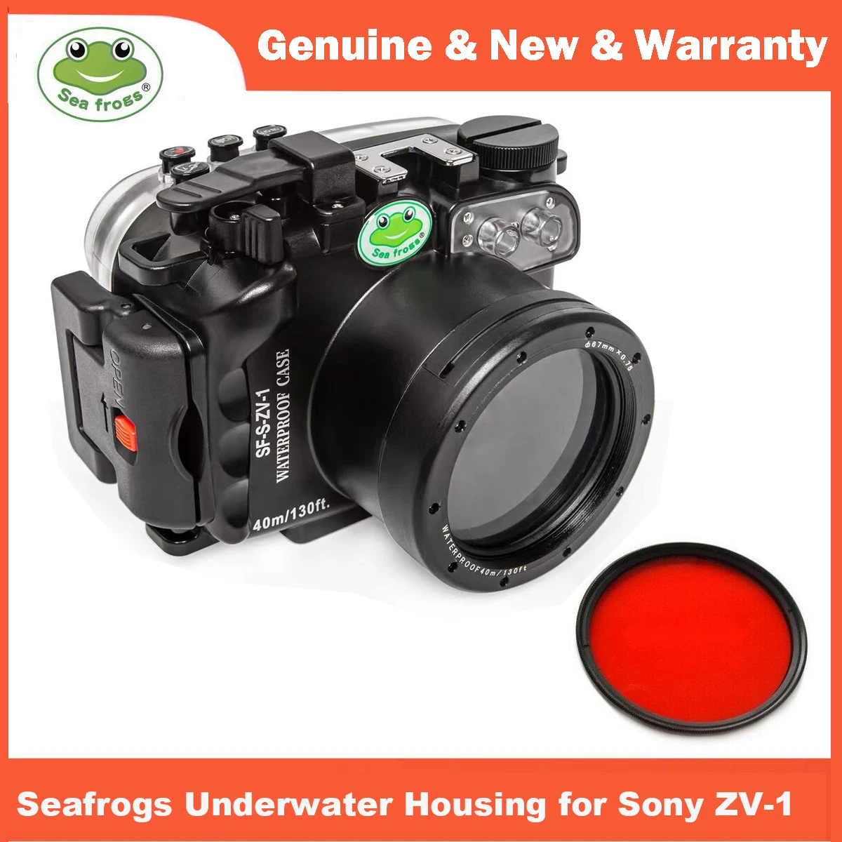 

Seafrogs ZV-1 40M/130FT Underwater Camera Housing Waterproof Scuba Diving Case for Sony ZV1 ZV-1 with Leak Detection Sensor