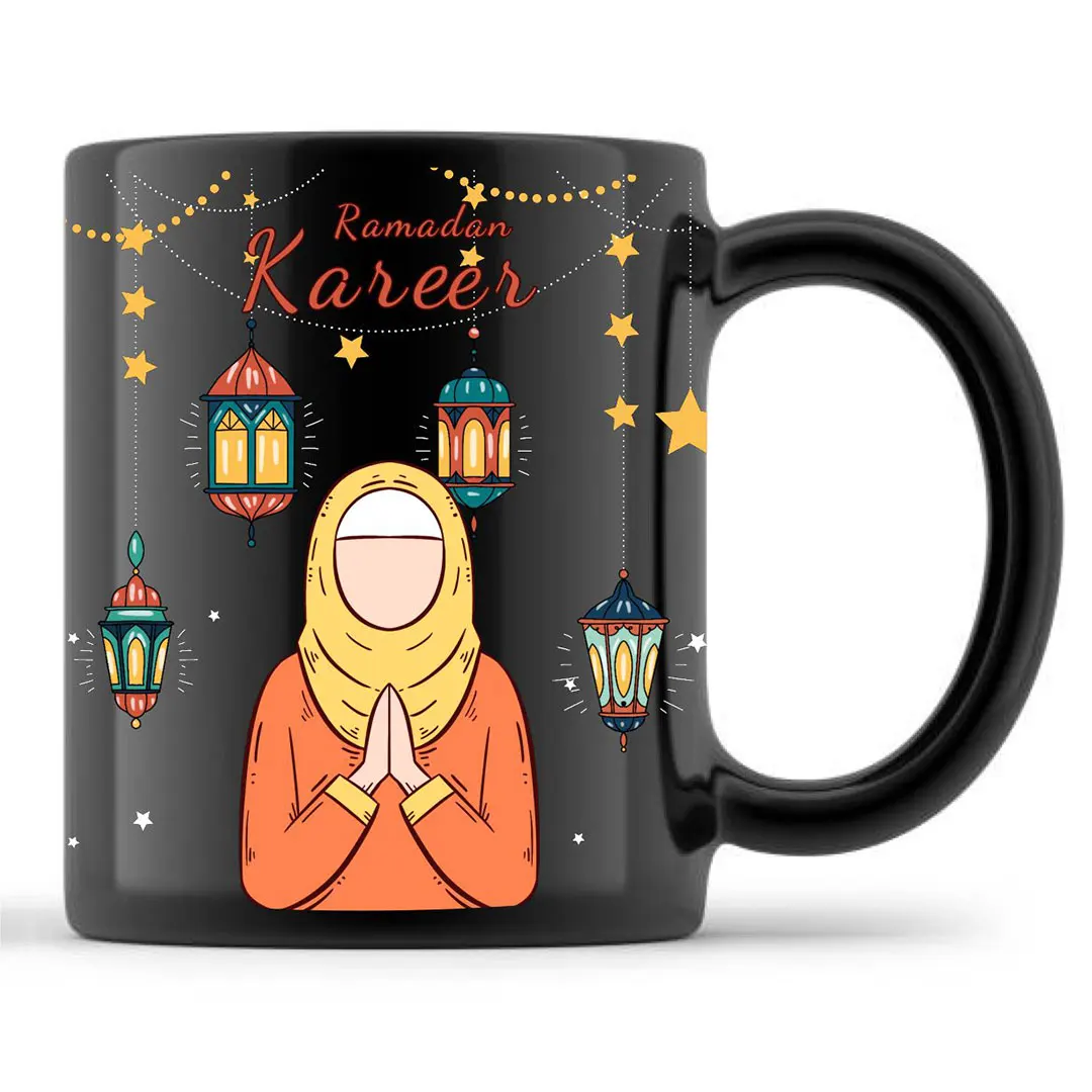 Imagem -03 - Canecas Cerâmicas da Porcelana com Caixa de Presente Caneca Preta do Ramadan 11 oz Café Leite Chá Venda Nova Quente 2023