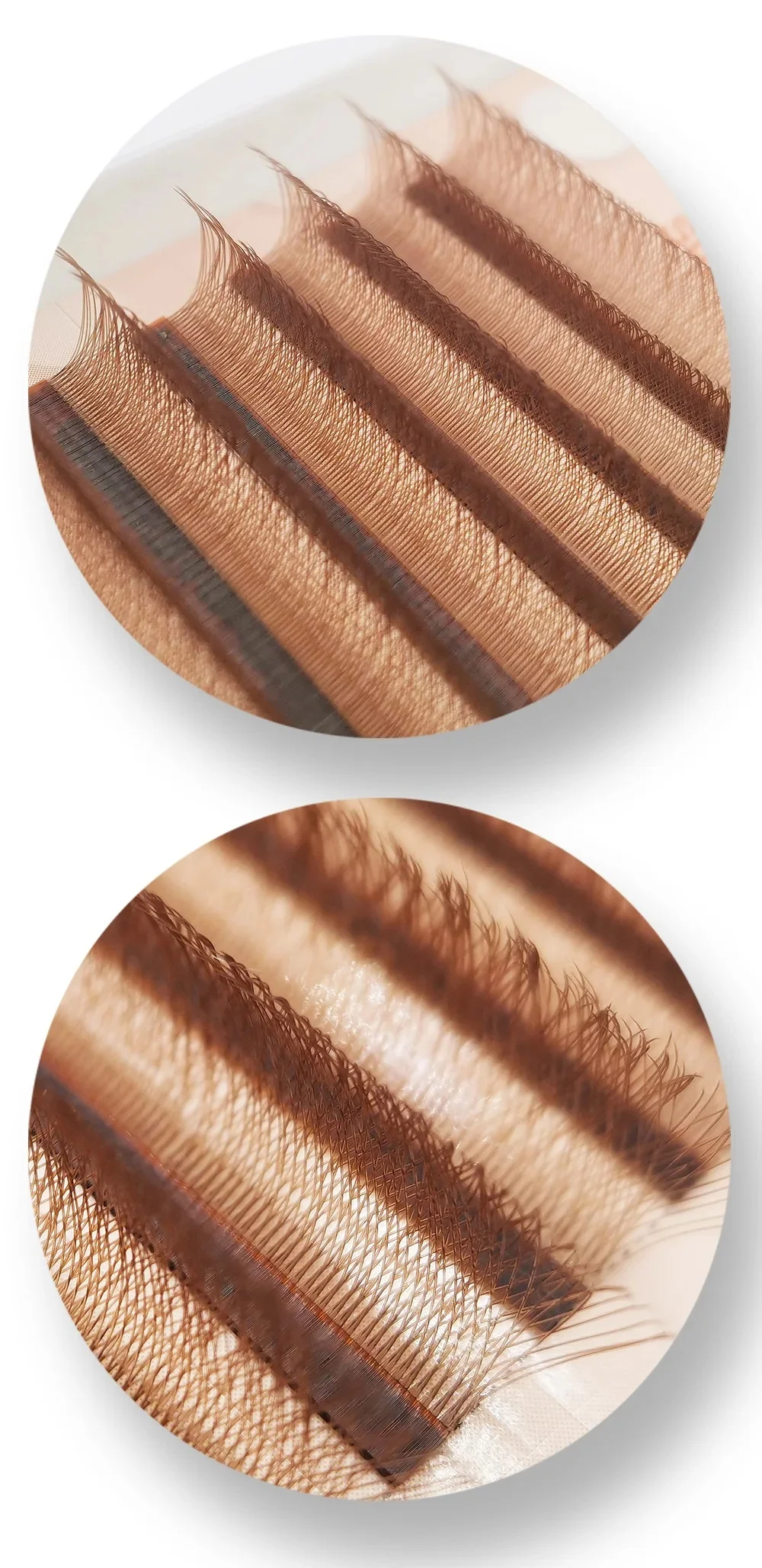 Supmacio 4D W Lashes Hellbraun Mix Clover Wire W 4D Wimpernverlängerung Volumen-Fächerwimpern – Detail 3