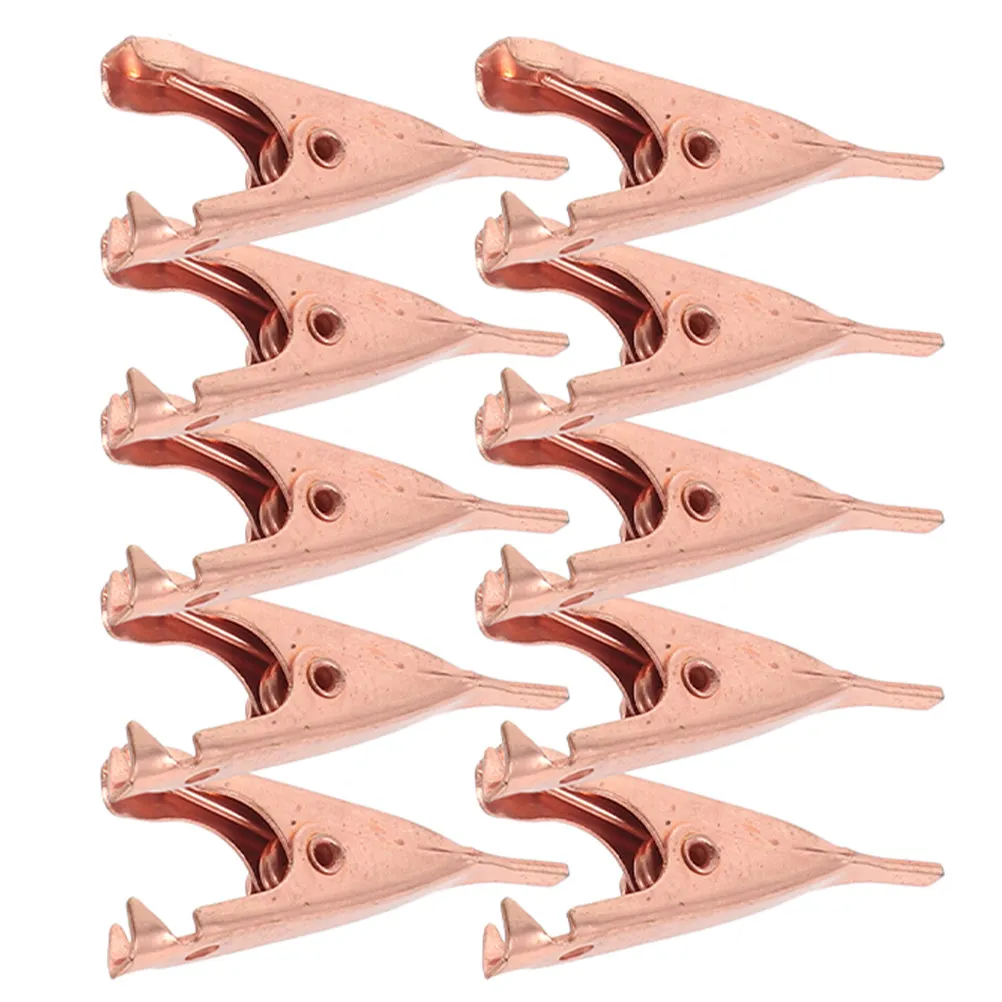 10Pcs Metal Alligator Clips Pure Copper Mini Alligator Clips for Testing Connections Soldering Leads Temporary Wiring Electrical