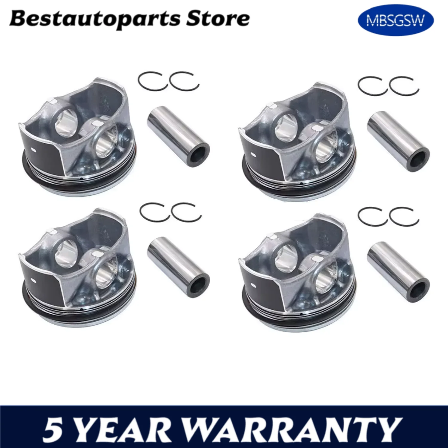 

4Pcs Engine Parts Piston & Rings Set Fit 2.0 L L4 GAS DOHC For 2015-2018 Ford Fusion Edge Escape Lincoln MKC MKZ 2.0L FB5Z6108A