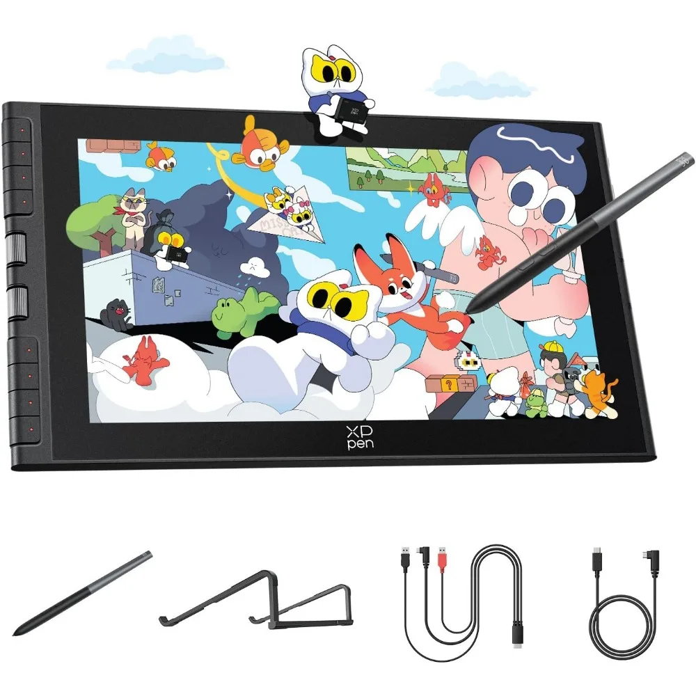 11.9" Screen Drawing Tablet, 16K Resolution, X4 Stylus, AG Glass, Dial Wheel, 8 Keys for Art and Animation