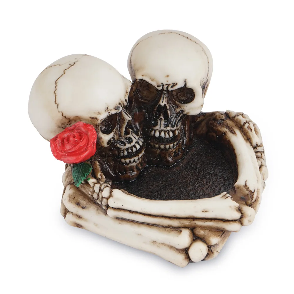 

Couple ashtray skull personality gift Nordic ornament resin skull head Halloween whole person scary props