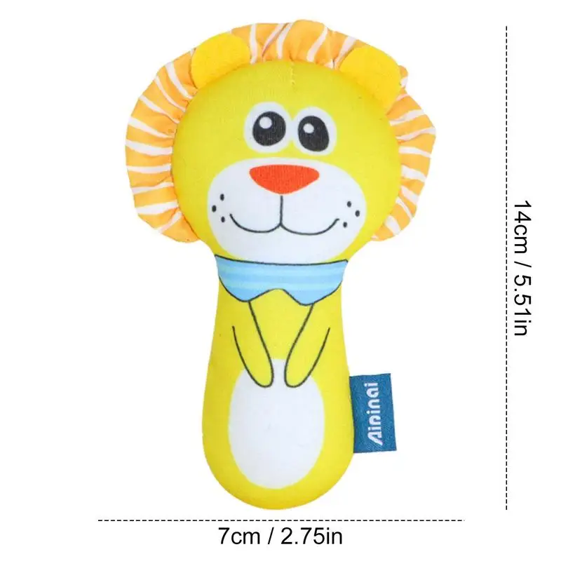 Sonajero suave con forma de Animal para bebé recién nacido, muñeco de peluche colgante con agarre para las manos, juguete de aprendizaje sensorial para niños