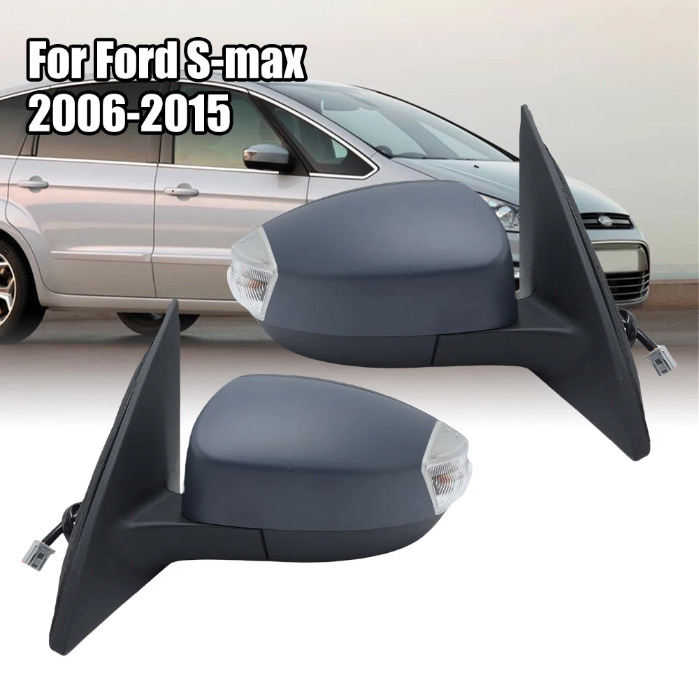 

6 Wire Side Rearview Mirrors Assembly For Ford S-MAX MK1 2006 2007 2008 2009 2010-2015 Primer Heated Door Mirror Car Accessories