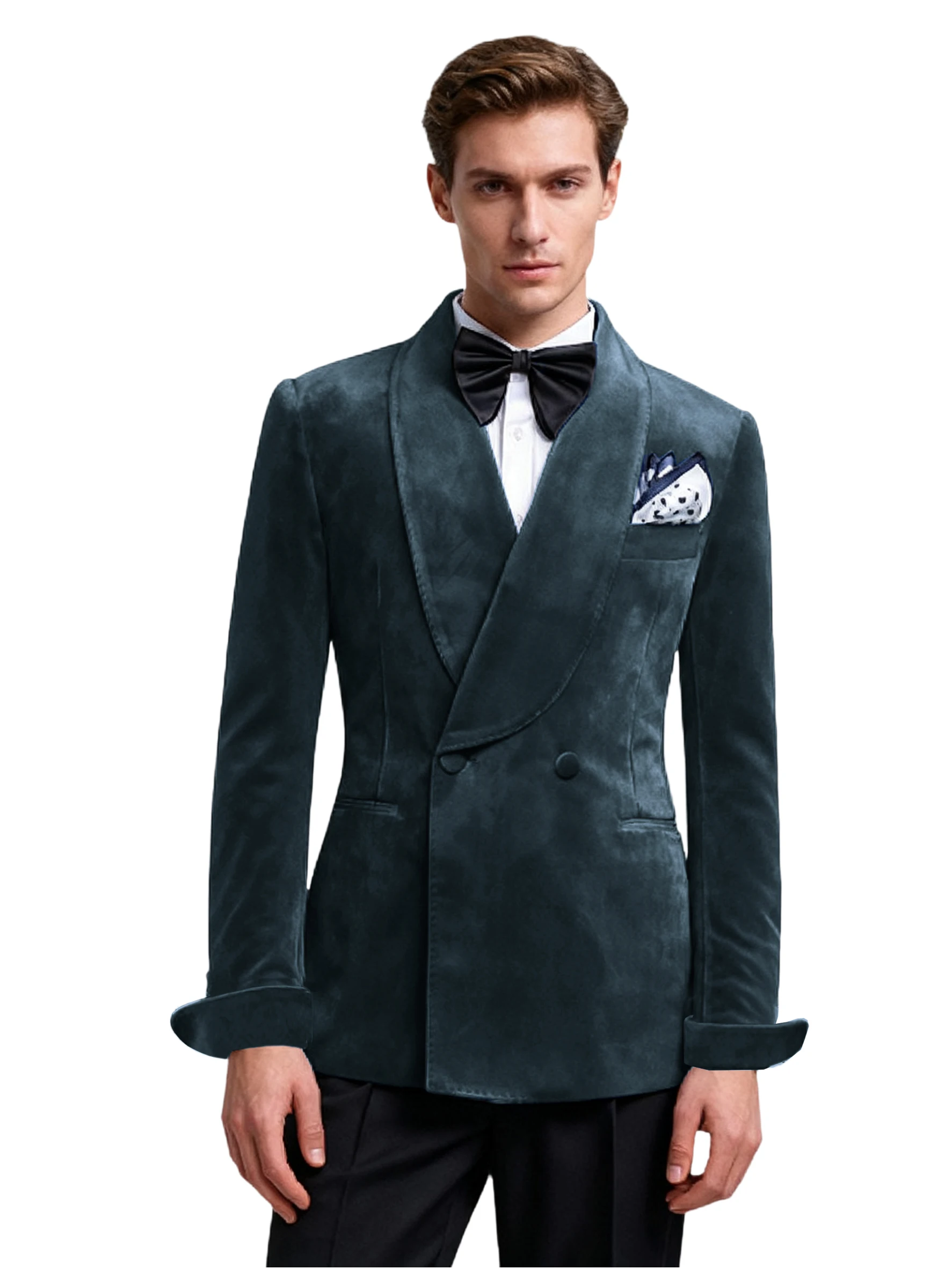 Abiti da uomo eleganti Moda doppiopetto 2 pezzi Slim Fit Set Pantaloni Balzer Business Office Giacca formale Pantaloni Smoking da uomo