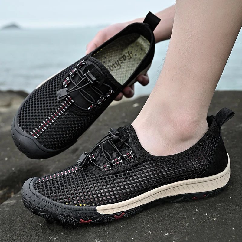 Breathable Mesh Men Sneakers outdoor Shoes for men Summer Hiking Shoes Big size 38-48 Water shoes Athletic Walking Shoes