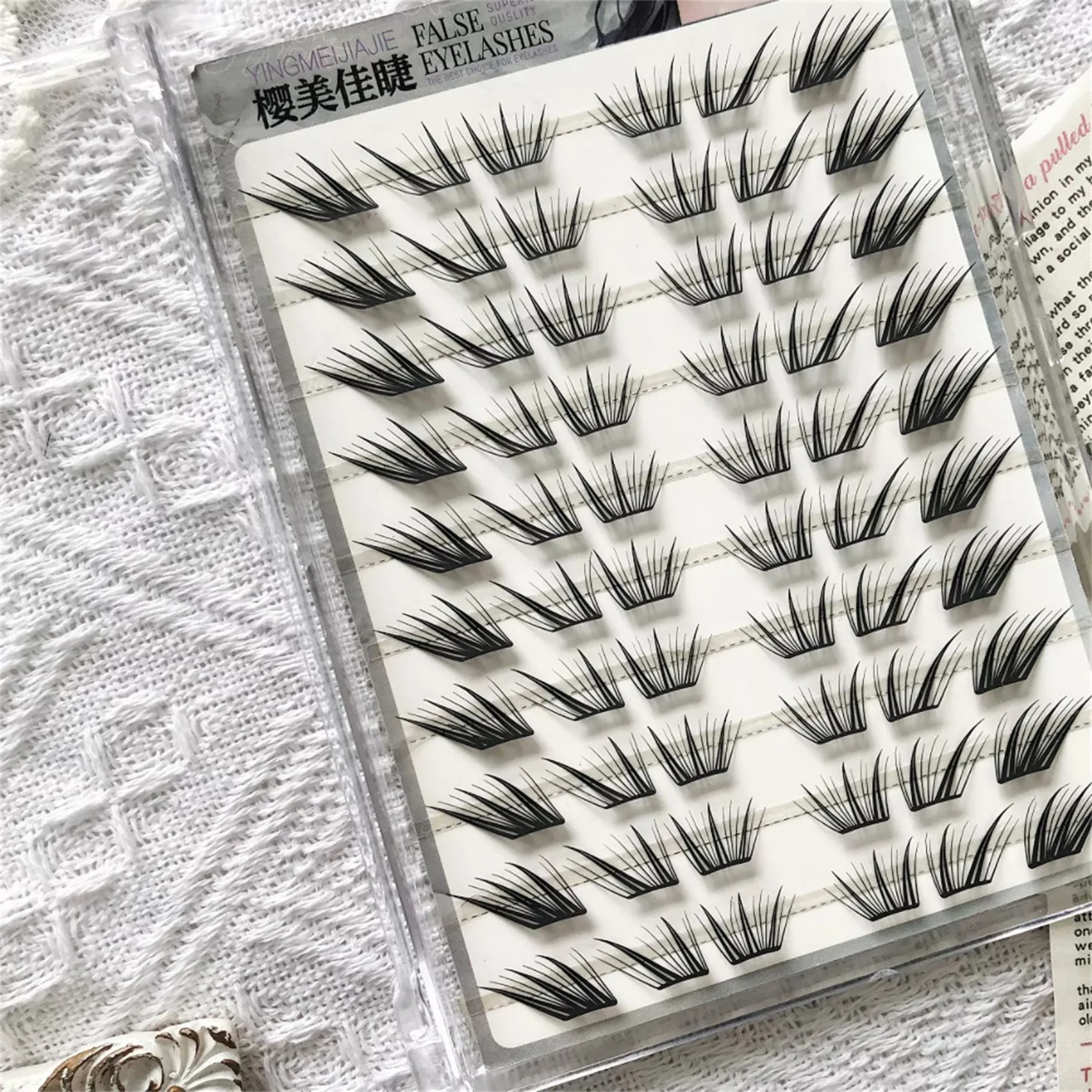 Pestañas postizas esponjosas, fibra suave y ligera, pestañas individuales estilo zorro volador Natural, extensión de pestañas en racimo, gran capacidad