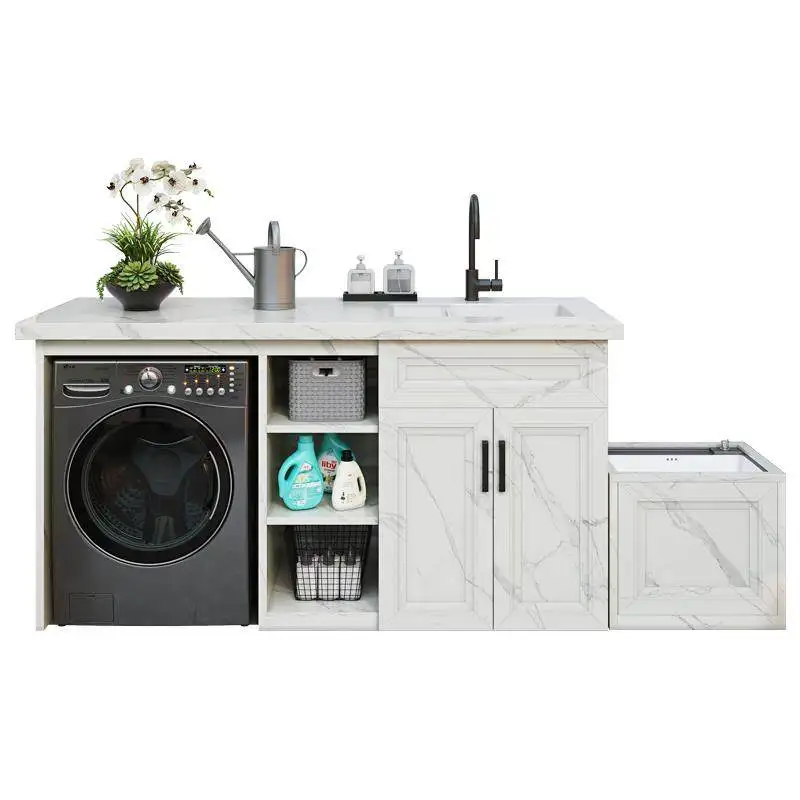 

LH outdoor all-aluminum alloy sink waterproof and sunscreen household large-capacity laundry cabinet