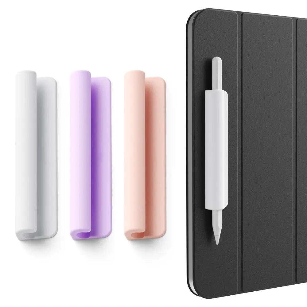 Silicone Pencil Holder Anti-loss Flexible Protective Sleeve Multifunctional Solid Color Pen Clip for Pencil 1st/2nd Generation