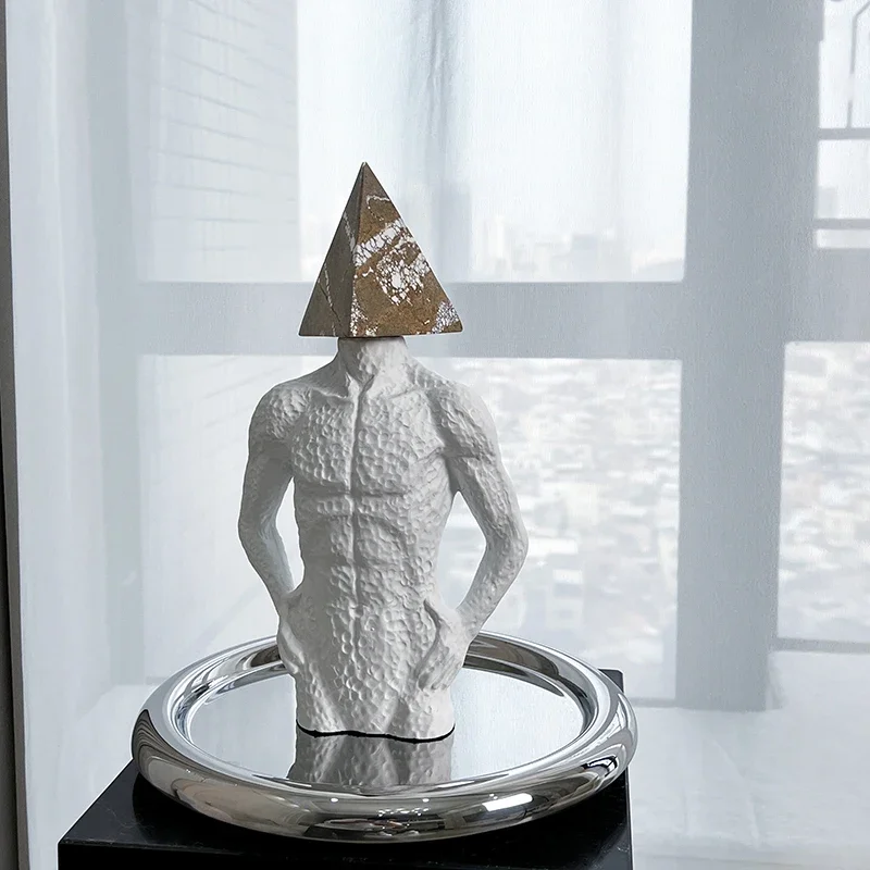 

Home Decor Sculptures & Figurines Decoration Accessories Geometric Abstract Character Desktop Ornament Living Room Resin Statues