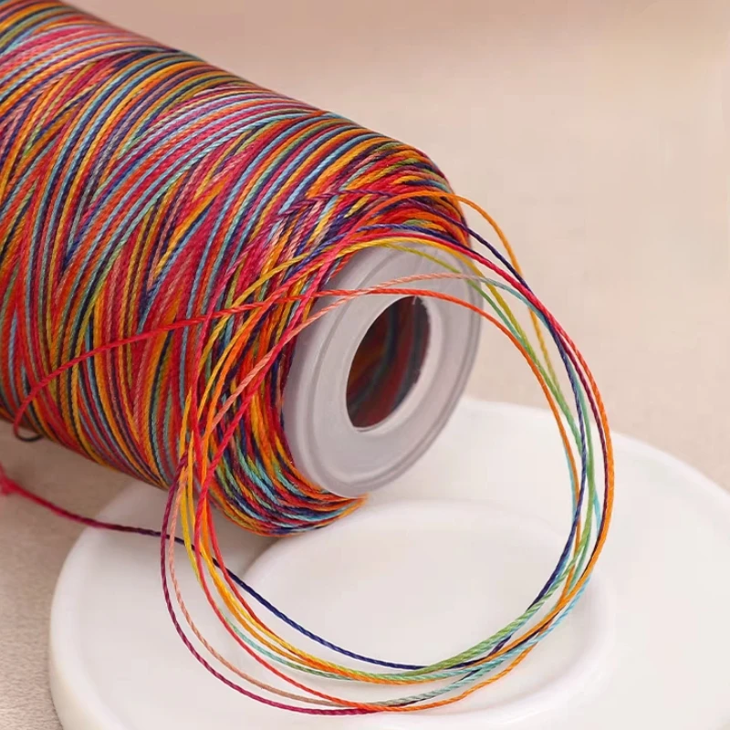 0.3mm Ultra-Fine 3-Ply Ombré Waxed Cord Variegated Stitching Thread for Micro Macrame Kumihimo Bracelets Jewelry Making Thread