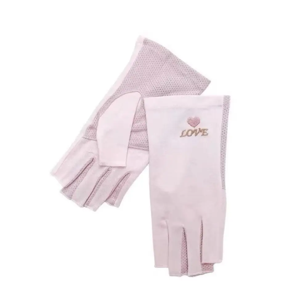 

New Half Finger Sunscreen Gloves Breathable Highly Elastic Riding Driving Gloves UV Protection Nail Art Mittens Summer