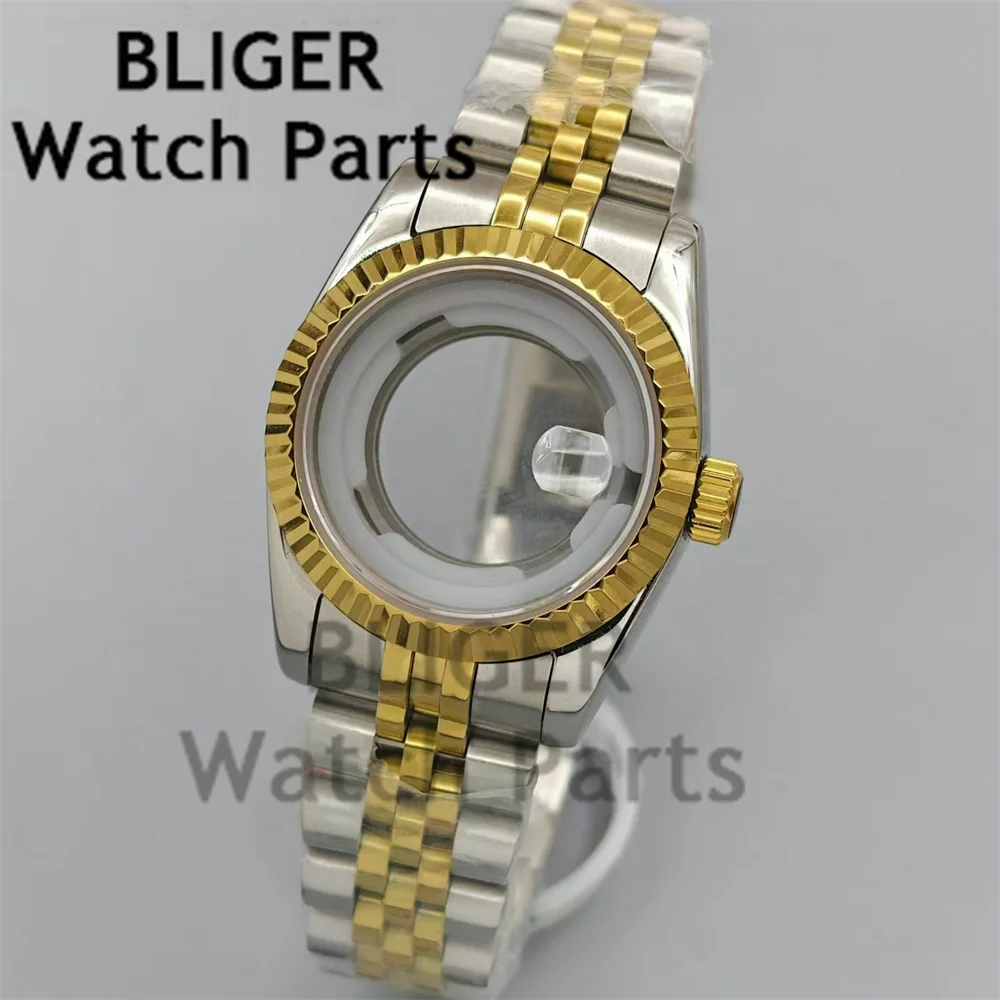 BLIGER 31mm High Quality Women's Case Rose gold/gold Coated Case Sapphire Glass Stainless Steel Strap For NH05 NH06 Movement - view 4