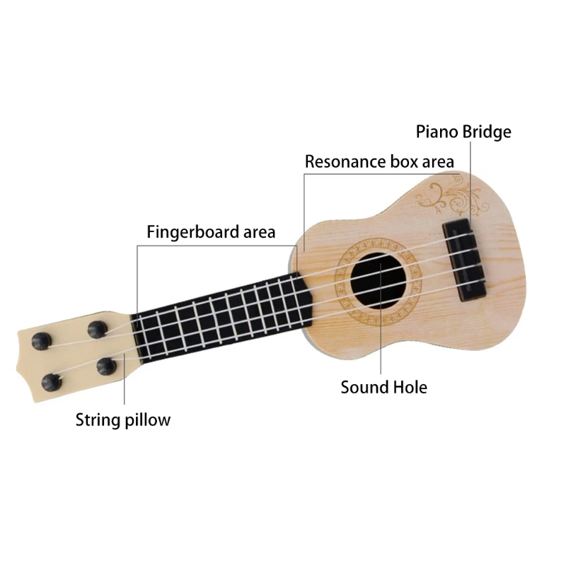 Q0KB Mini gitara Ukulele zabawka dla dzieci instrumenty muzyczne dla dzieci zabawki edukacyjne dla początkujących 4 struny