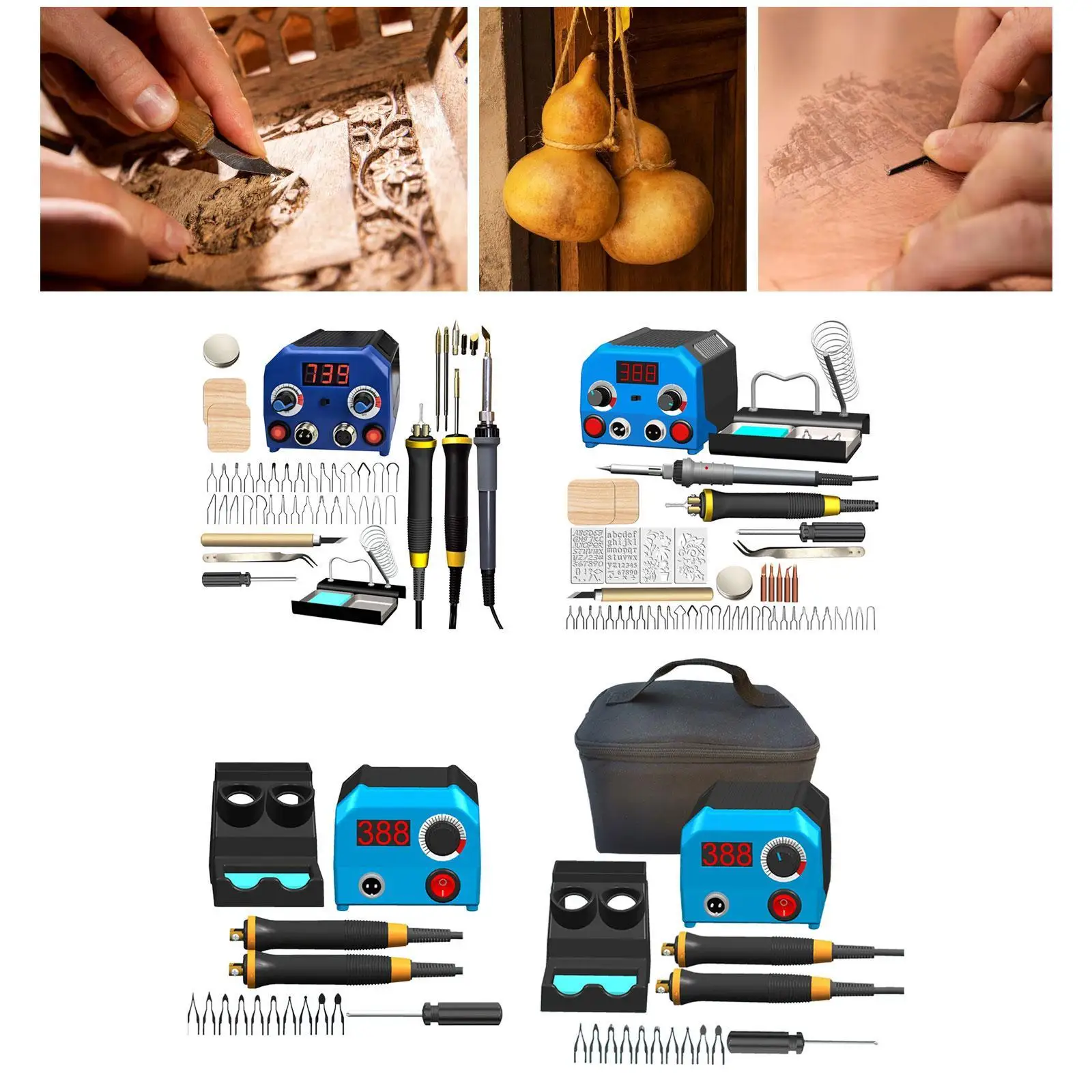 Wood Burning Kit Crafts Tools Set with Pen Tips Portable Wood Burner Tools