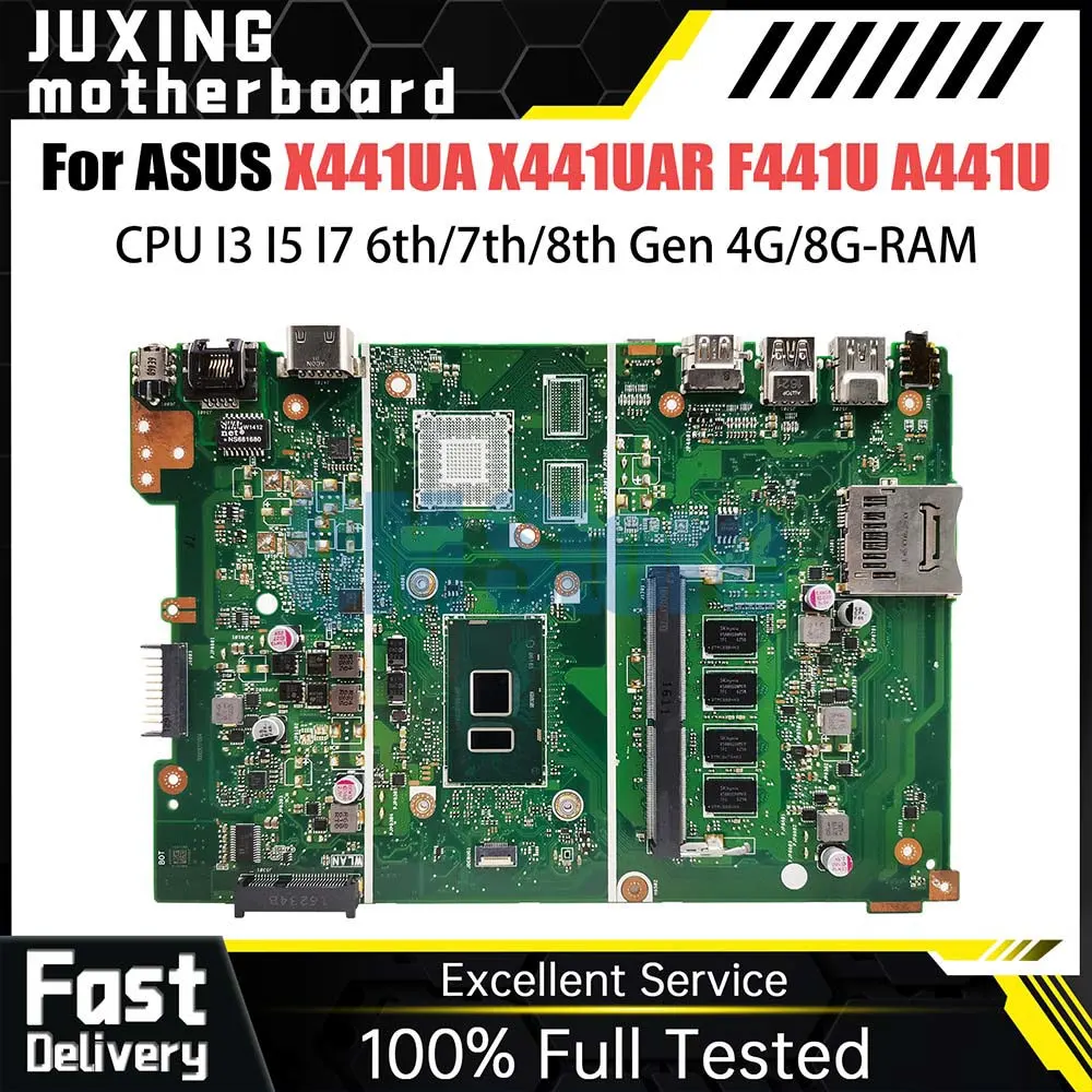 

X441UA Notebook Mainboard For ASUS X441UV X441U F441U A441U X441UAR X441UAK Laptop Motherboard I3 I5 I7 CPU RAM 4G 8G