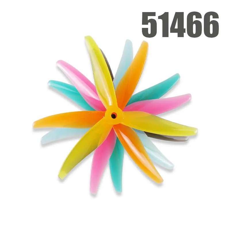 2 Pairs/4 PcsGemfan 51466 5 inch 3 Blade/Tri-blade Propeller Props CWCCW Brushless Motor FPV Propeller for FPV Racing Drone 6 Co