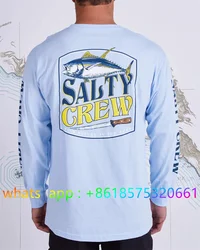 Fishing Wear Mens Crewneck Shirt Print Camisa De Pesca Fishing Long Sleeve Uv Protection T-shirt Performance Angling Clothing