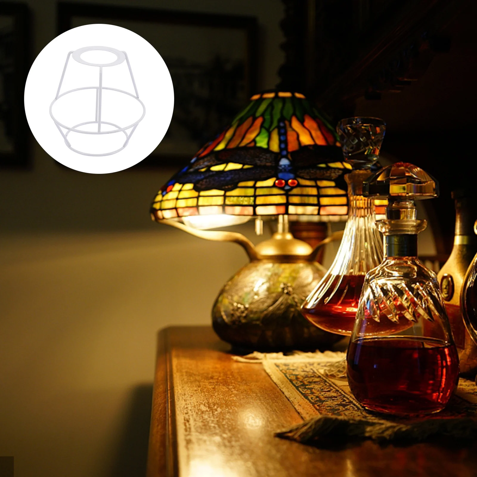 

Lampshade Frame E27 Base DIY Wire Lamp Cage Guard Replacement Suitable for Desk Table Lamp Lampshade Frames