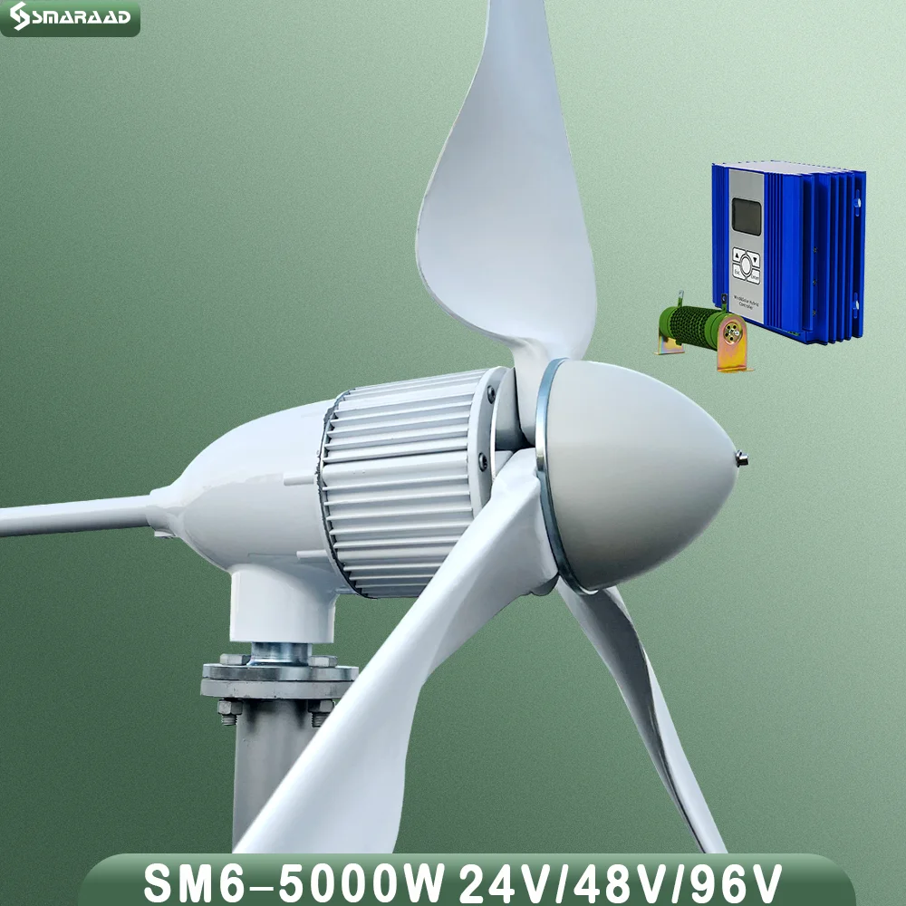 

Poland's More Powerful 5000w Horizontal Wind Turbine 48v 96v Low Speed More Efficient Low Noise