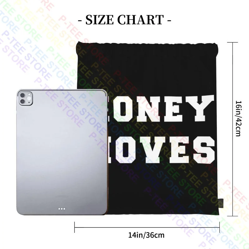 Money Moves Finance, Investor, Stock Market Investing Drawstring Bags Gym Bag School Outdoor Running