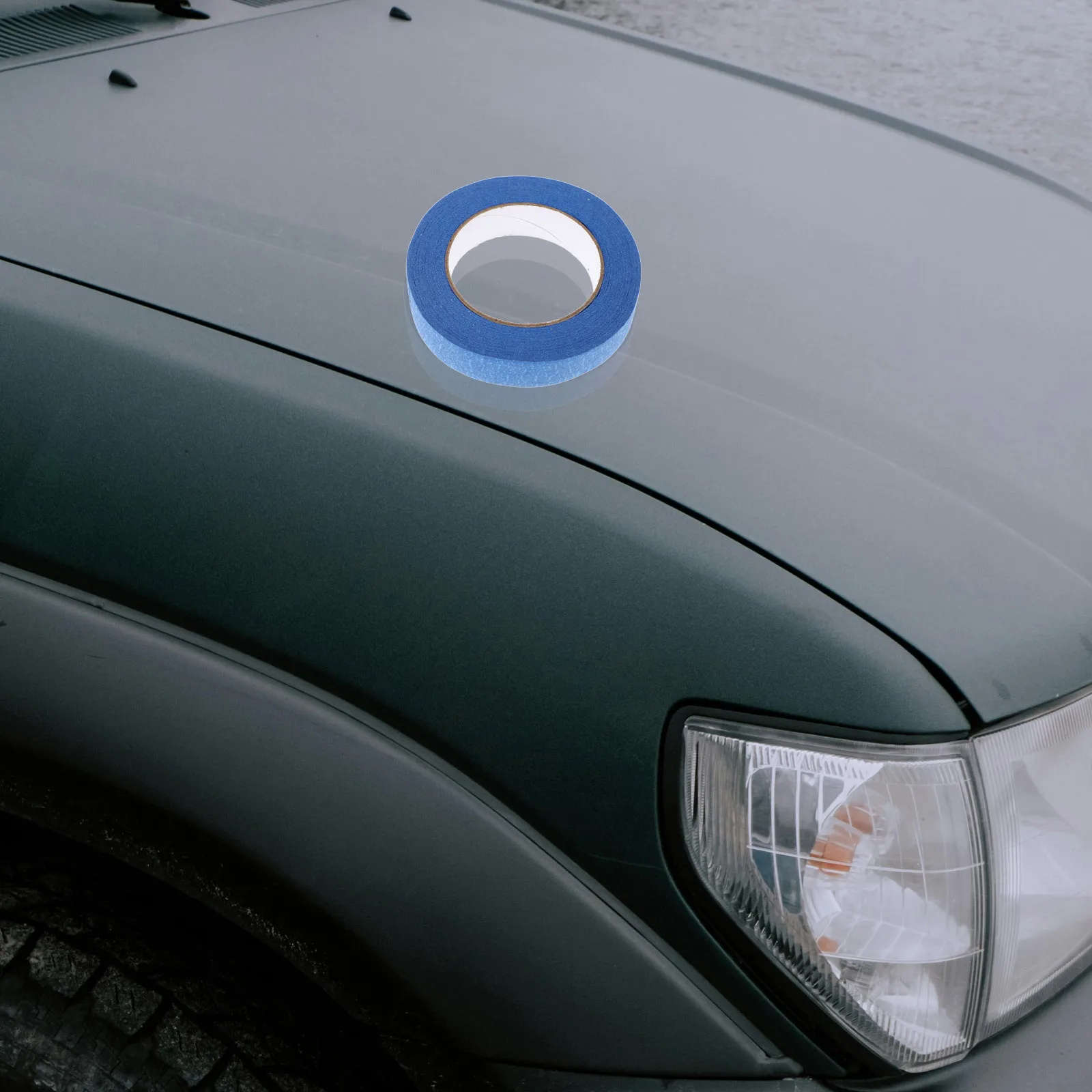 1 لفة إخفاء أزرق لطلاء السيارات، ورق متين عالي التصاق، سهل الإزالة، خطوط نظيفة، رذاذ تلقائي، ورق غير بقايا