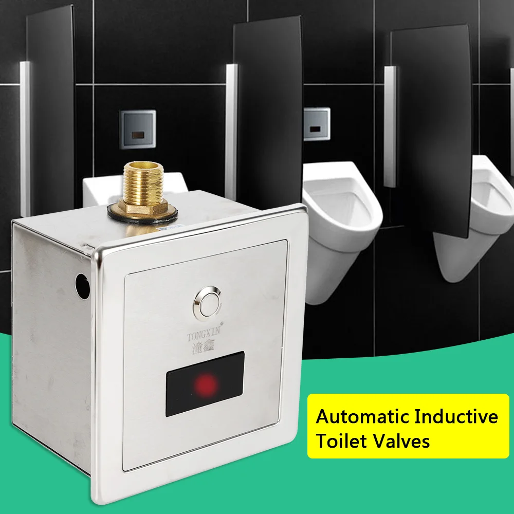 Urine Sensor Automatic Inductive Toilet Valves Flushing Urinal Toilet Sensor Bathroom Faucets Easy to Install