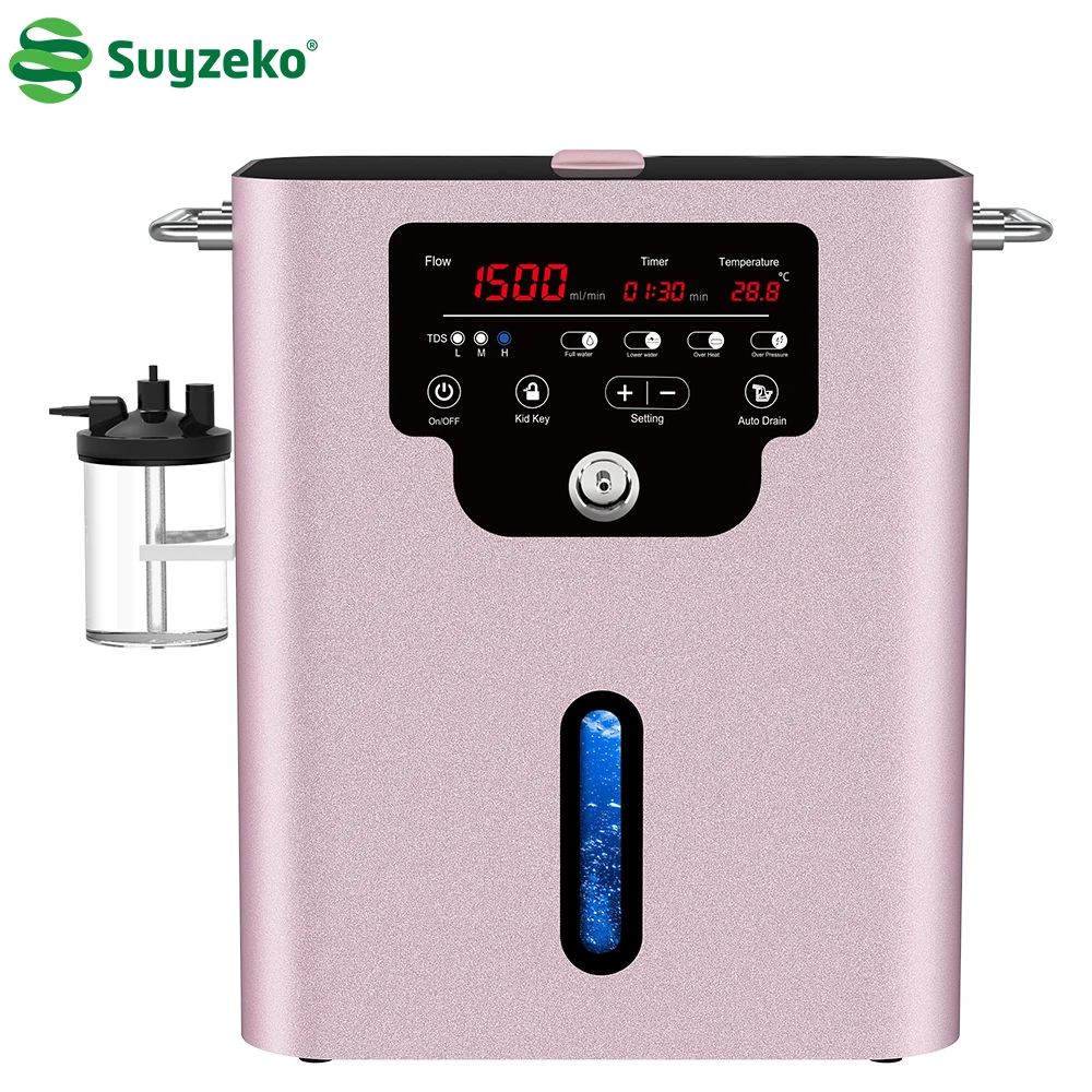 Suyzeko 1500ML Hydrogen Inhalation Machine Oxygen Generator Water Ionizer H2 Molecular Inhalator Home Use Beauty Device 2025