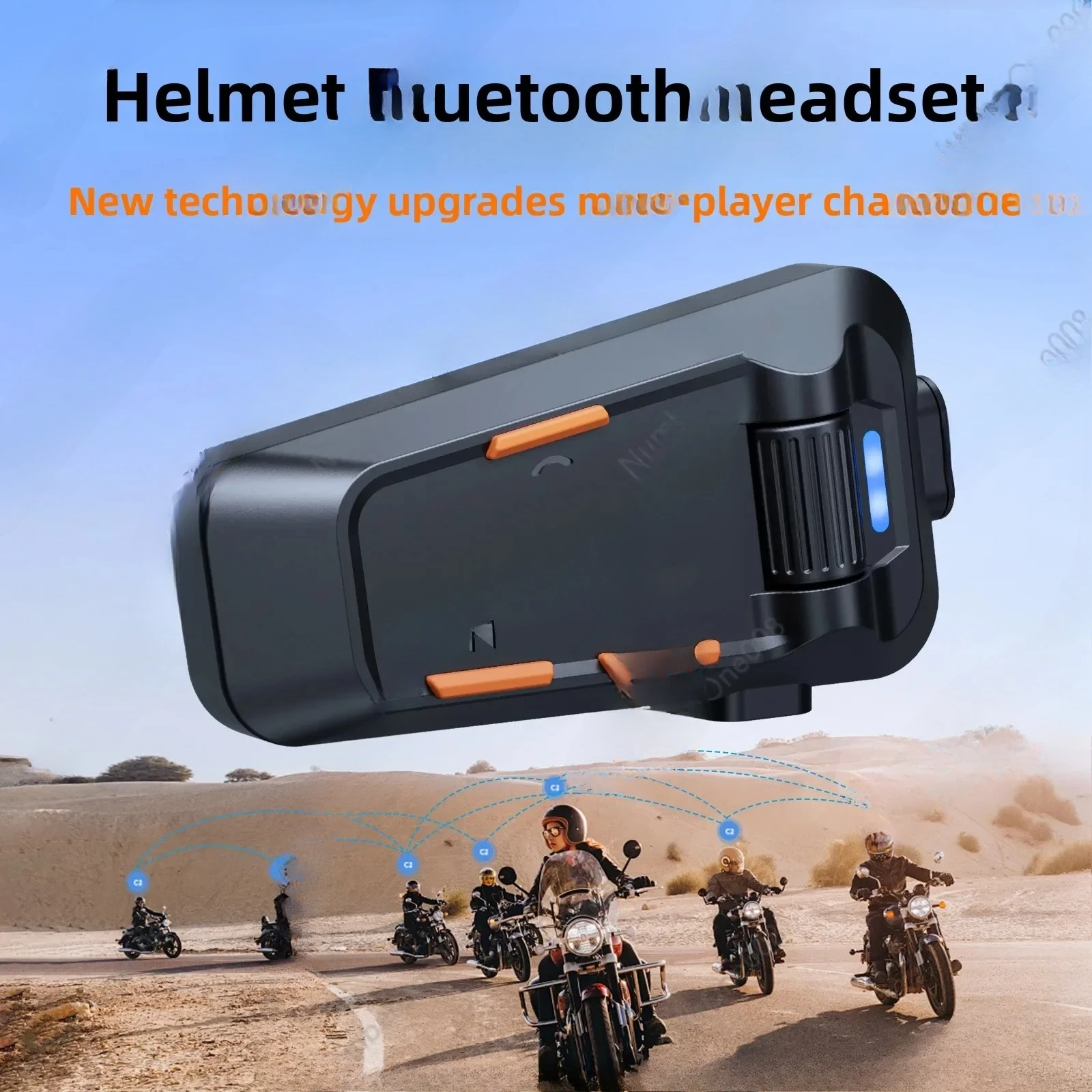 Motorcycle riding waterproof multi-person networking group chat intercom helmet bluetooth headset 6.0